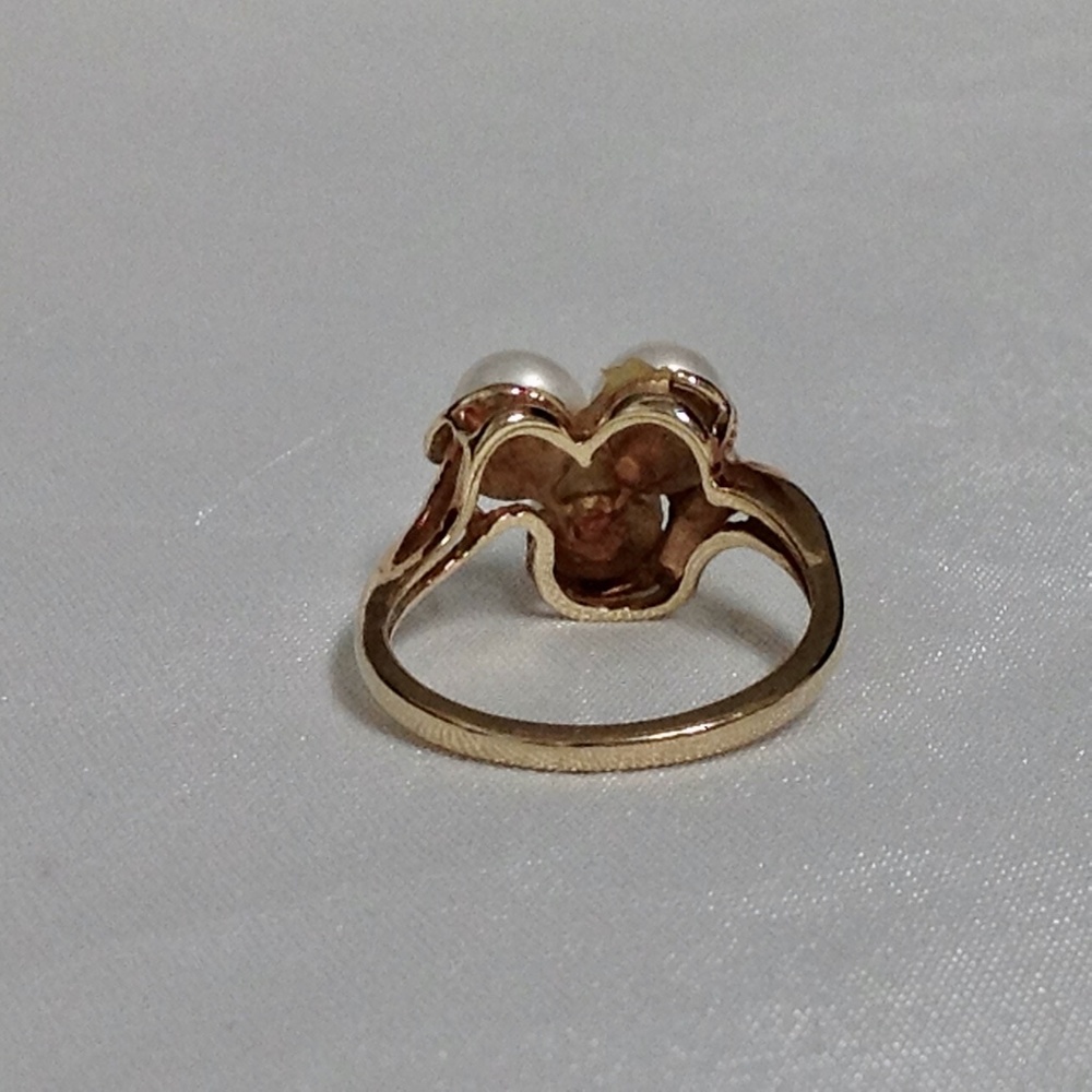 💲SALE💲Genuine Cultured Freshwater White 6mm Pearl Diamond Accent 10K Ring - Picture 8 of 8